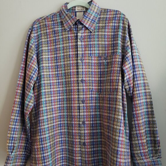 Missoni For Neiman Marcus Vintage Plaid Cotton Button Up Shirt - Picture 1 of 9